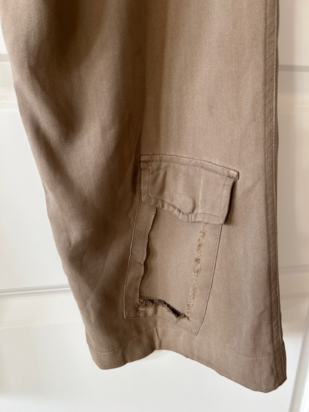 Da-Nang Cargo Pant Sz M w MEASUREMENTS Washable Silk Tan - Picture 11 of 14